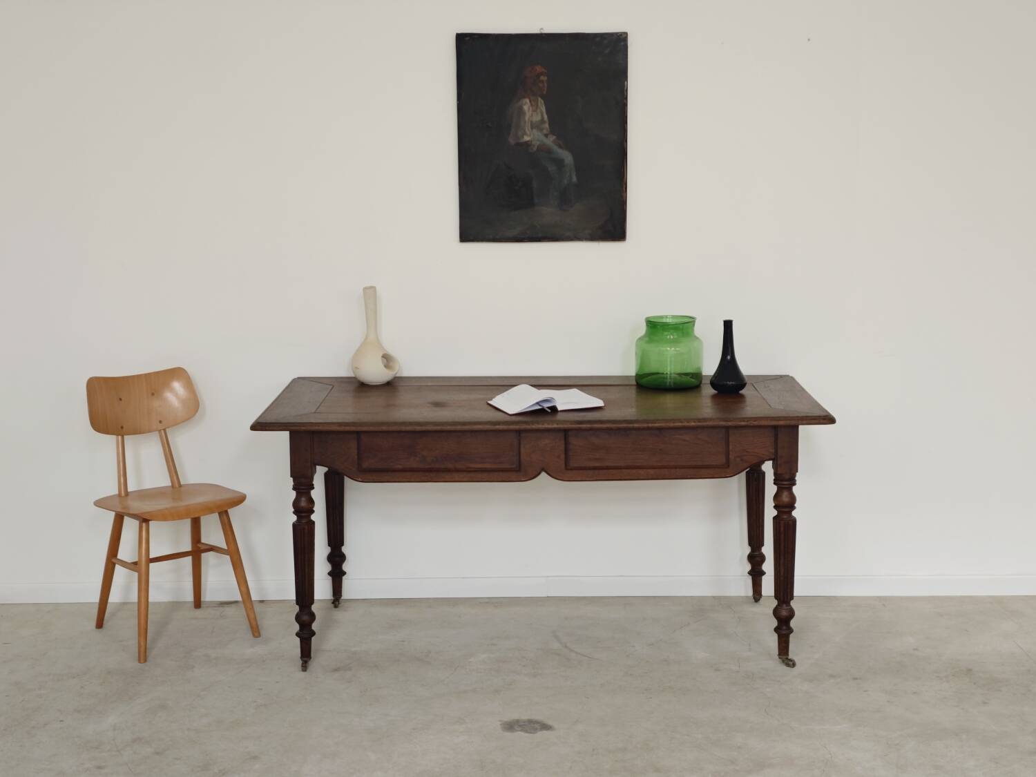 1940s farmhouse table in solid oak