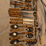 24-piece bamboo cutlery set