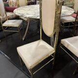 Set of 6 Bamboo chairs in brass 1980