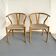2 dining chairs in teak and rope