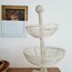 White metal fruit basket - old display