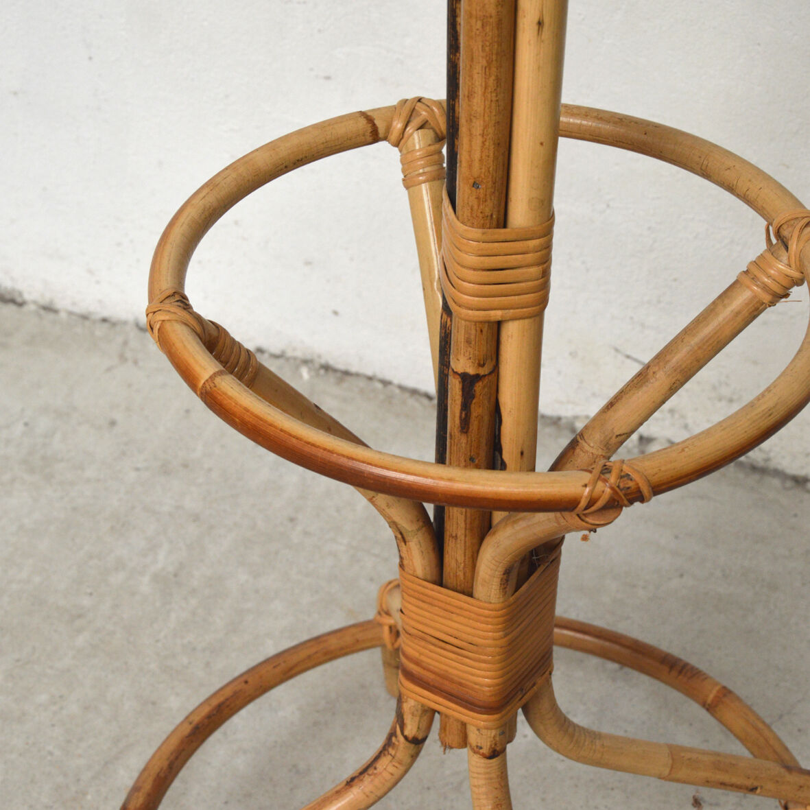 Bamboo and rattan coat holder, 1960