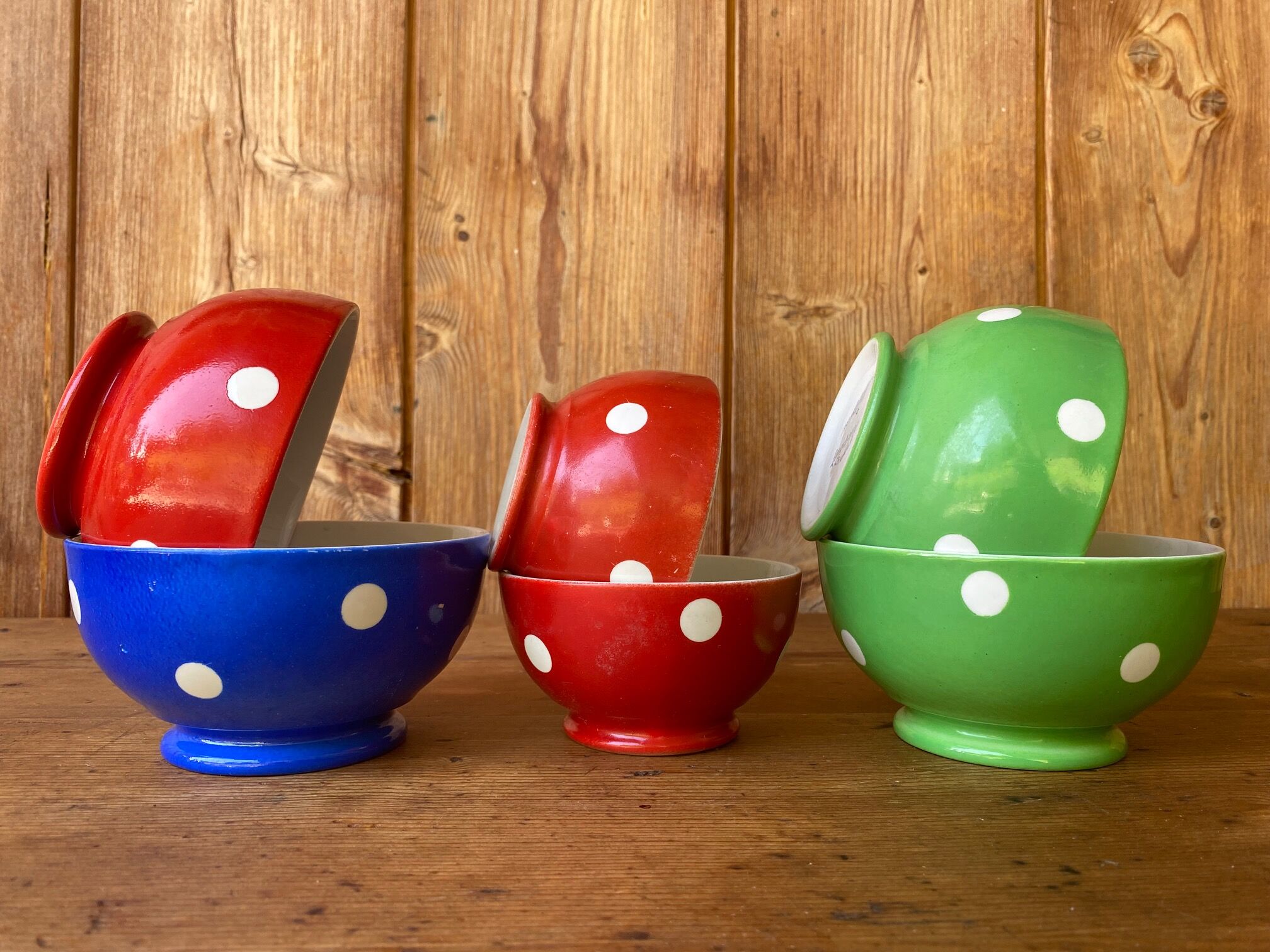 Porcelain bowls Longchamps polka dots