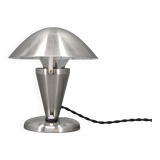 Czechoslovak Art Deco chrome table lamp with metal shade, 1930s