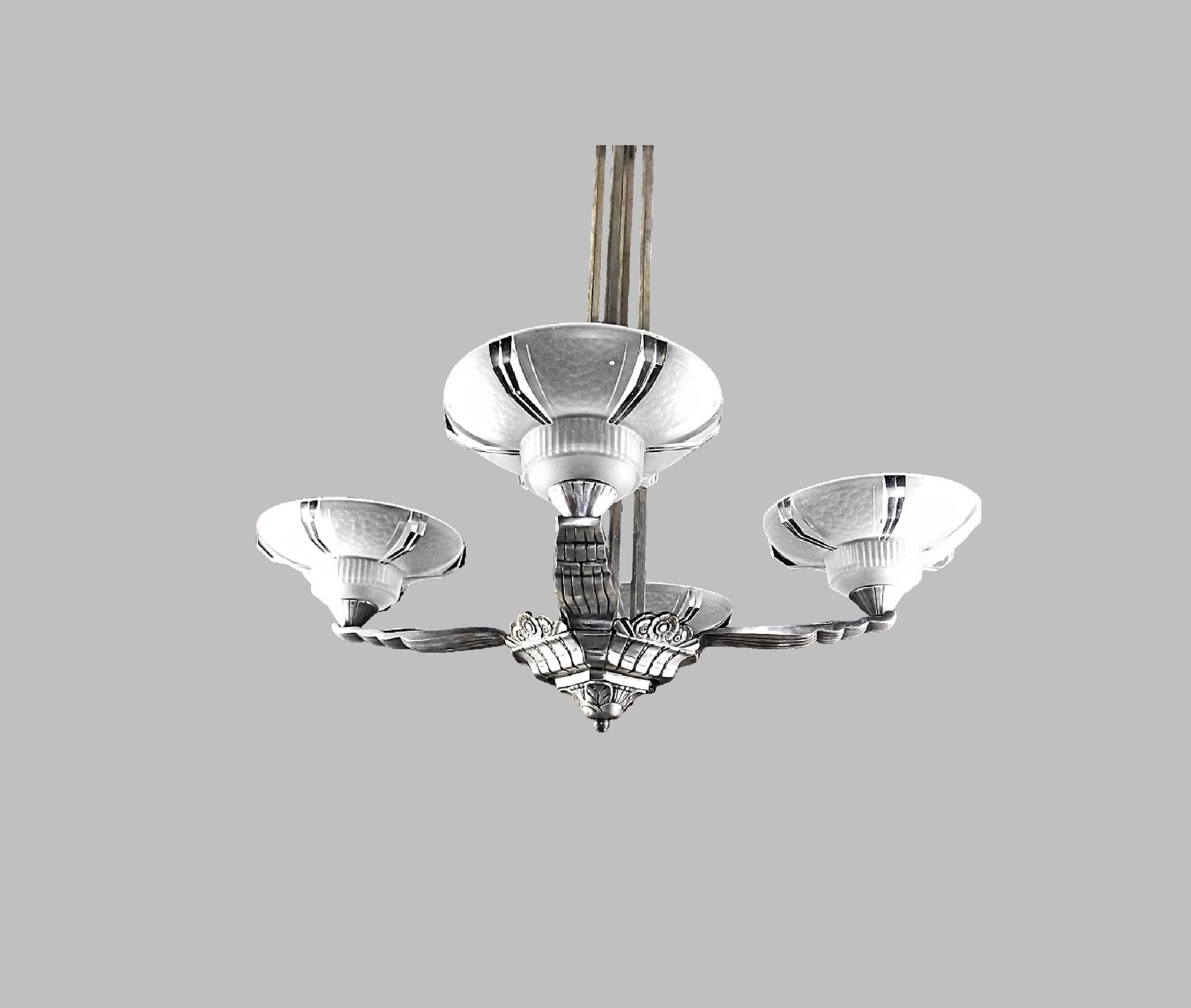Vintage Art Deco chandelier France 1930s