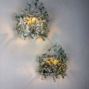 Pair of Murano cut glass wall sconces, Italy, 1970s