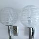 Pair Vintage Brutalist Bubble Glass Sconces