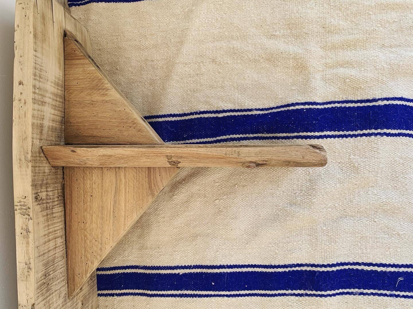 Old restored wooden farm bench