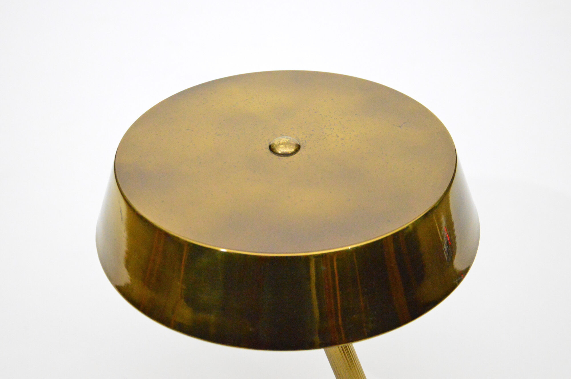 Lampe de bureau en laiton italienne vintage des années 1950 attribuée à Stilnovo