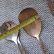Vintage bamboo gilded brass cutlery