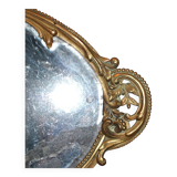Antique mirror tray Centerpiece mainly in bronze and mercury glass