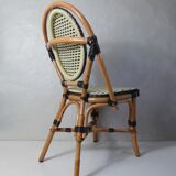 Bistro chair medallion in rattan and scoubidou