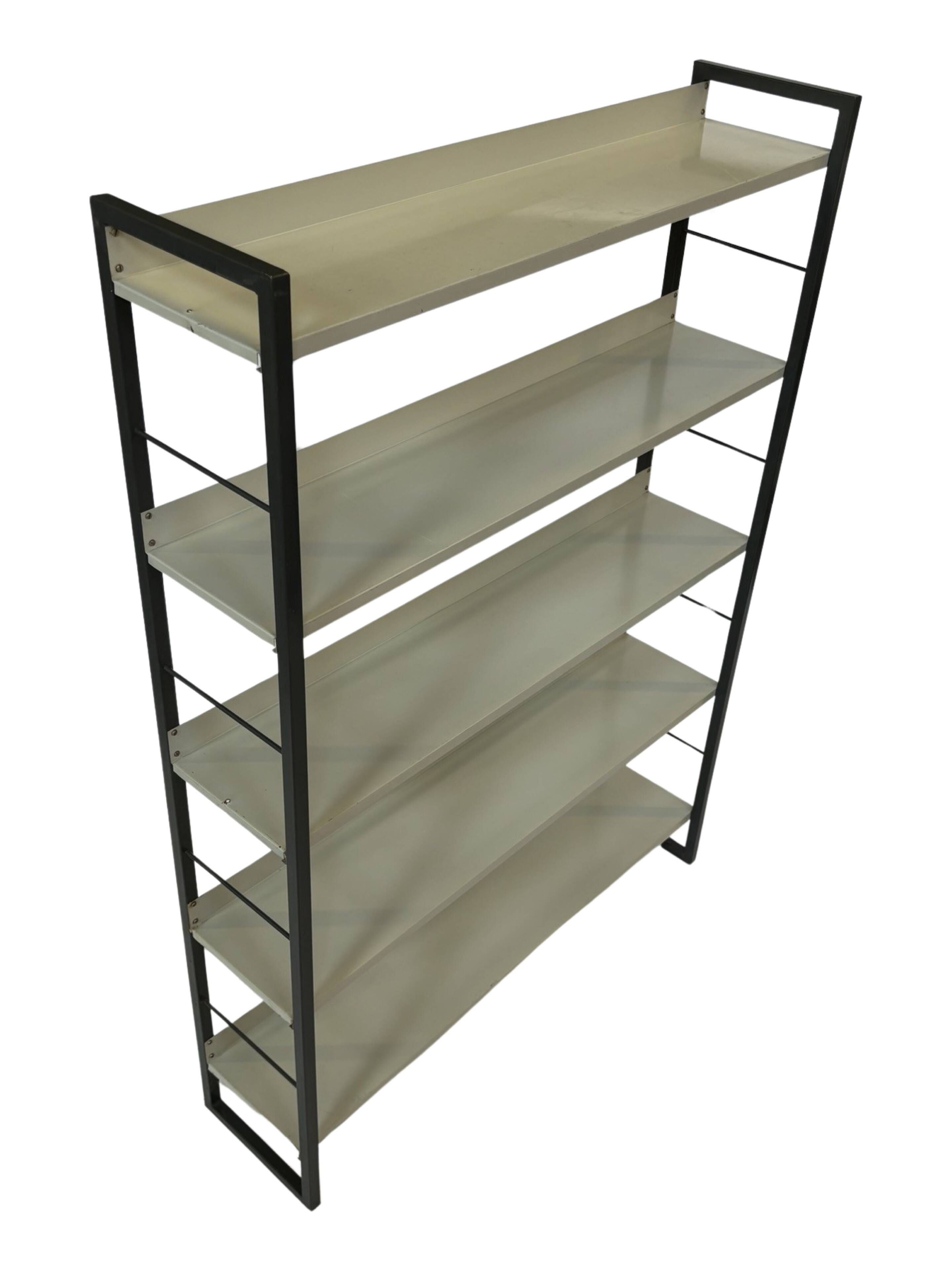Tomado shelving unit Free standing in metal and gray - 1960s Dutch Design