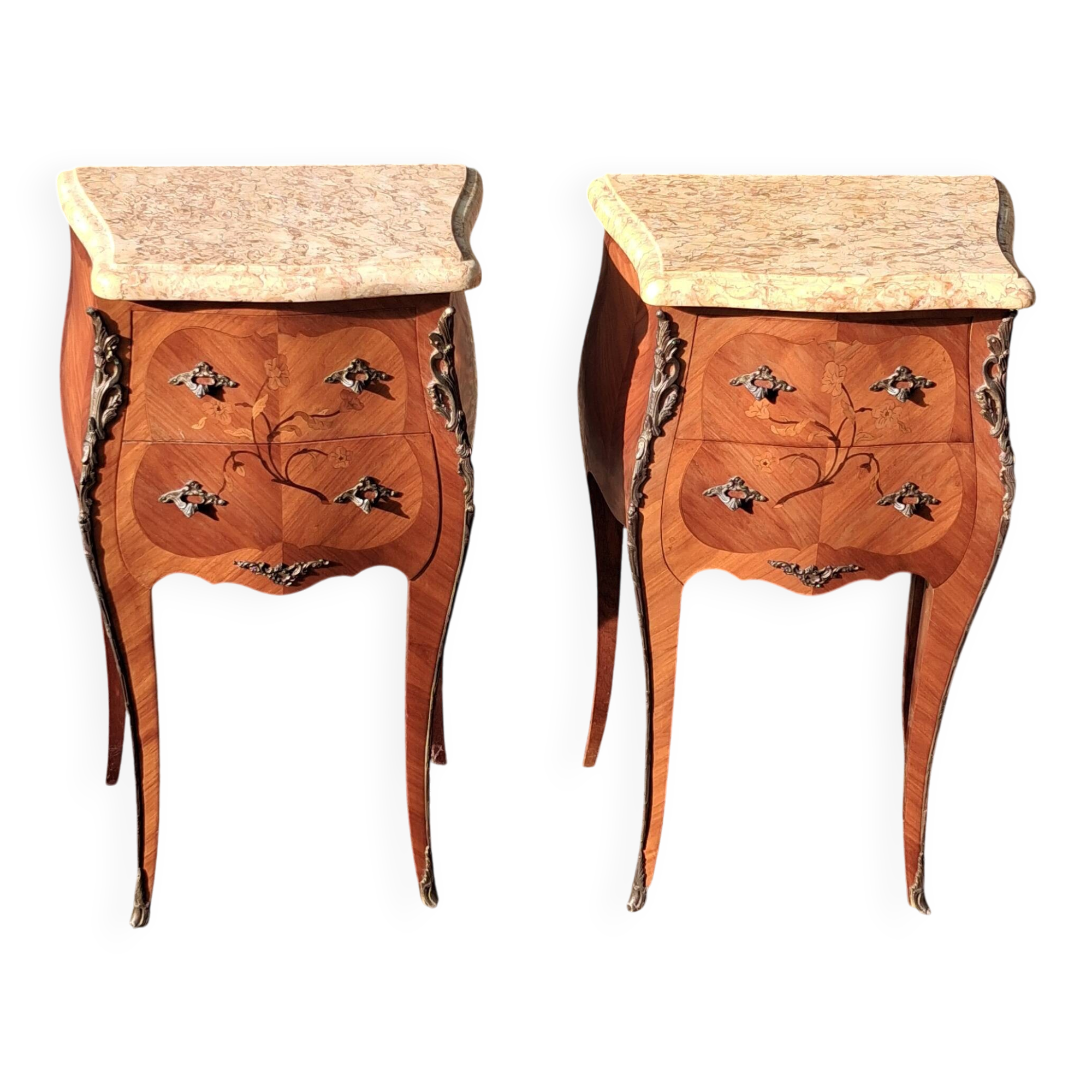 Pair of bedside tables in Louis XV style