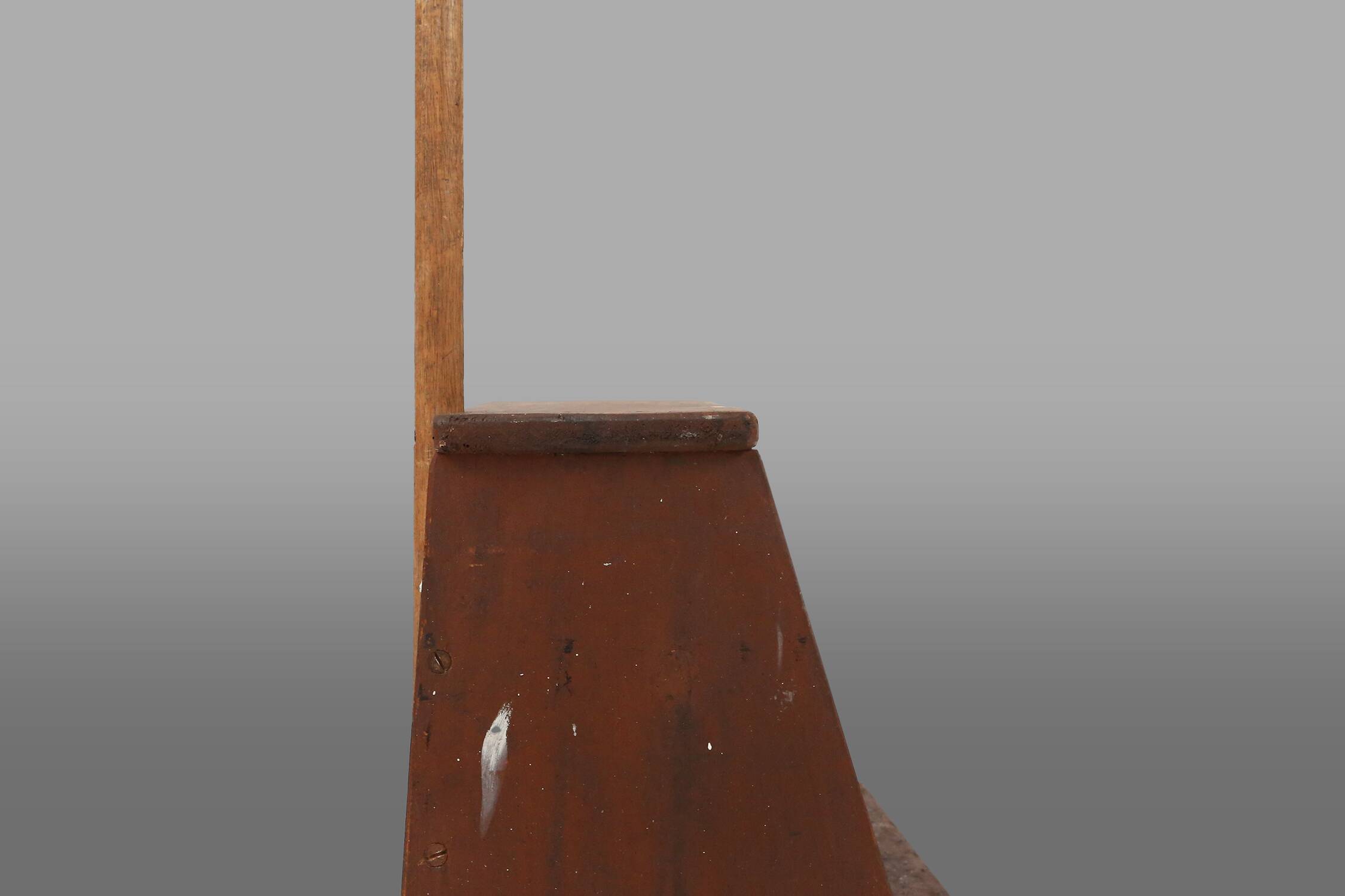 French Industrial Wooden Stepladder, 1900s