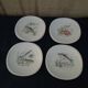 8 fish plates in Sologne porcelain 23 X 23 cm