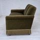 1970s, Danish 3-seater sofa, green furniture velour, teak wood legs.