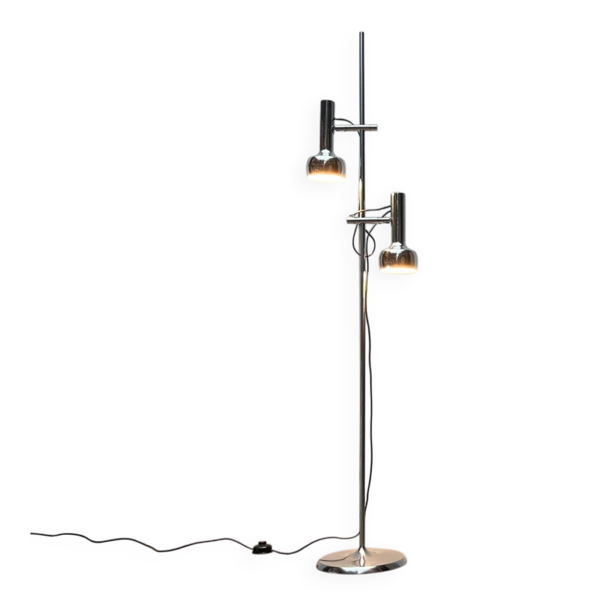 Lampe sur pied minimaliste de l’ère spatiale suisse du milieu du siècle par l'équipe SLZ pour Swisslamps International, années 1960