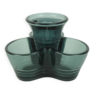 Mid century vase with candlestick kurt radtke wmf 1958 tourmaline-colored crystal glass