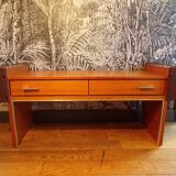 Mini enfilade teck et tissu, 2 tiroirs