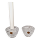 2 French cut crystal candlesticks D Arques with label