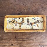 Ceramic cake dish, donkey decor, vintage crafts