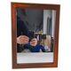 1960s Czechoslovak Mid-Century Wooden Mirror with Graphic Frame Detail