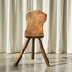 Tripod accent chair Wabi Sabi, hand-carved, 19th century.