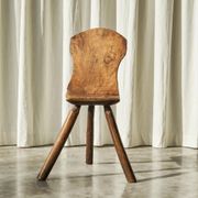 Tripod accent chair Wabi Sabi, hand-carved, 19th century.
