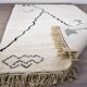 Handmade white-black boujaad rug size 250cm×150cm