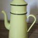 Yellow enamel coffee maker
