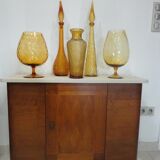 Italian "bumpy" yellow glass carafe