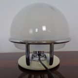 Italian Glass & Chromed Steel Table Lamp, 1960s