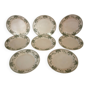8 assiettes plates terre - sarreguemines