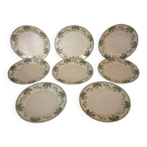 8 flat ironstone plates "Palmyre" Sarreguemines