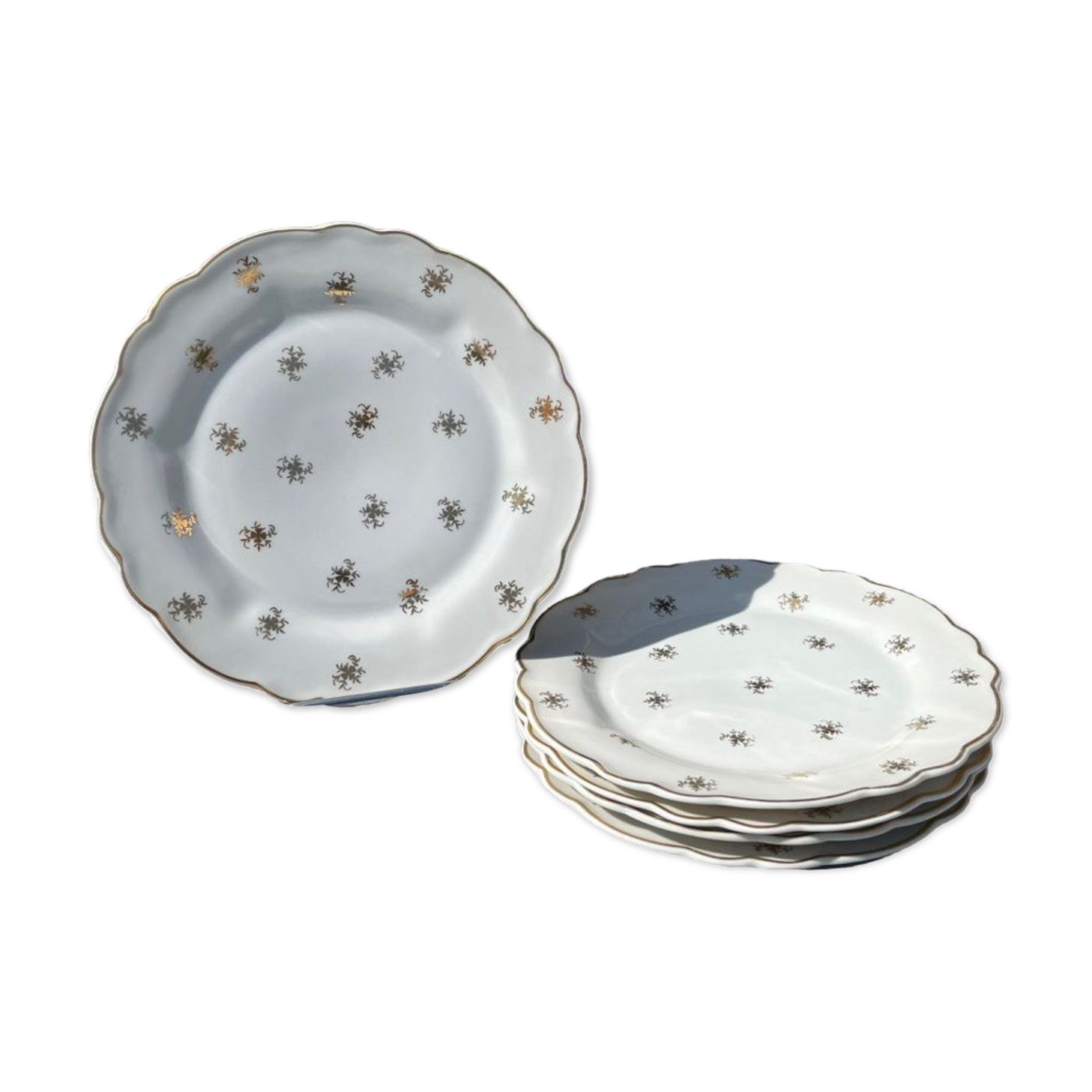 Lot of 5 Limoges ULIM flat plates 1950