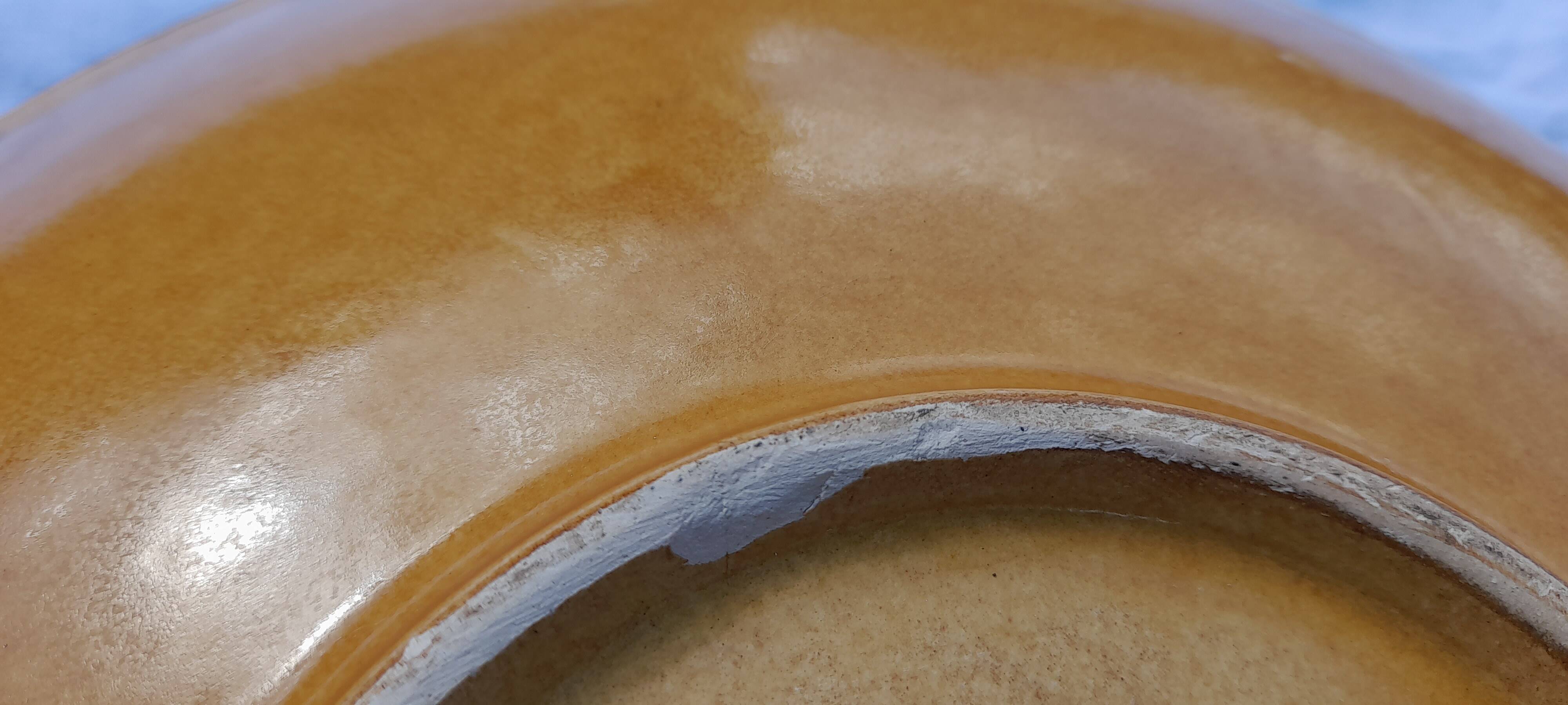 Hand-painted Saint Clément deep dish, diameter 36 cm