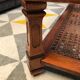 Table basse en merisier plateau verre cannage