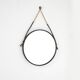 Vintage round steel mirror, Italy, 1970s.