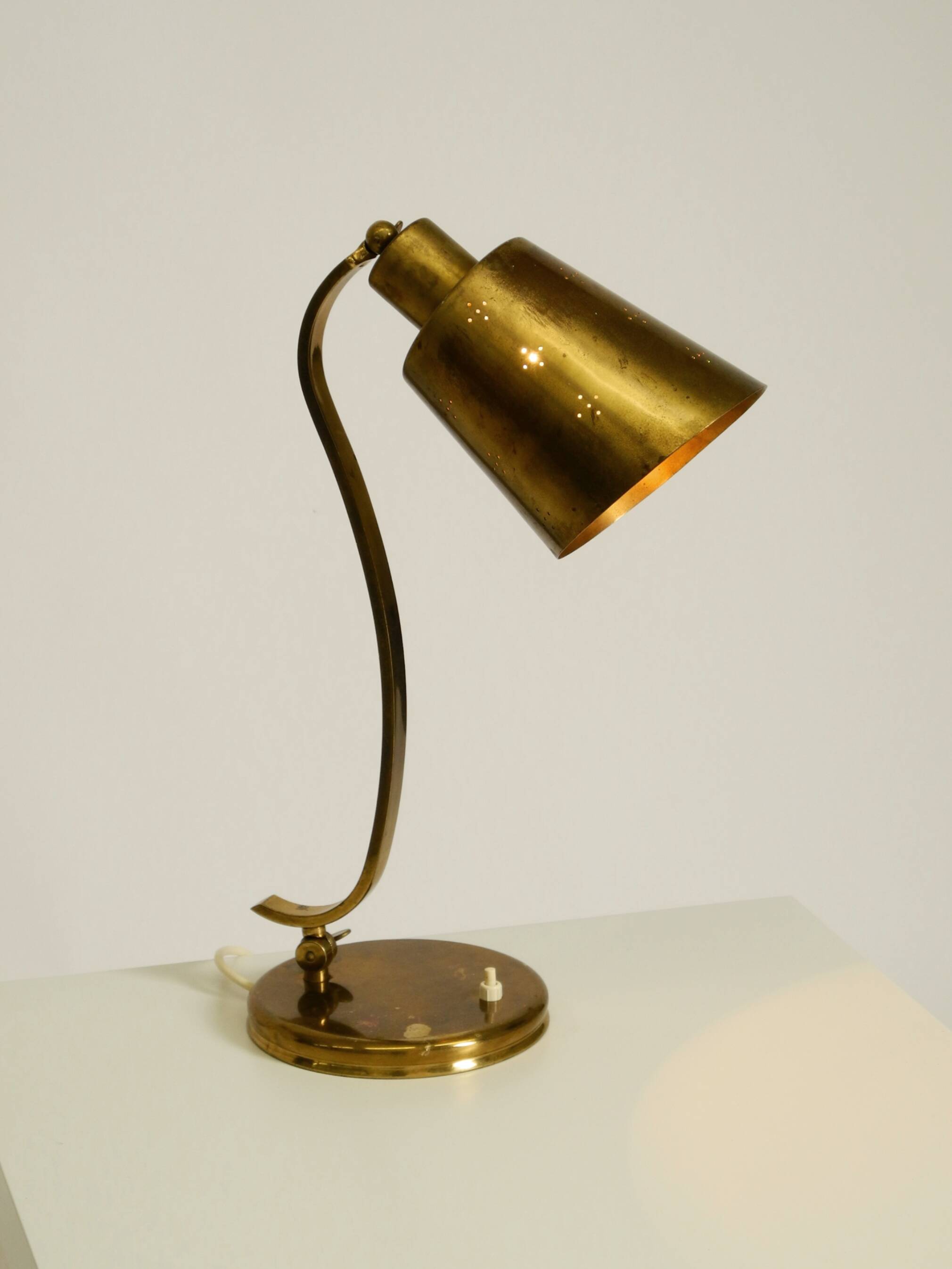 Beautiful, rare, large, heavy mid-century modern brass table lamp