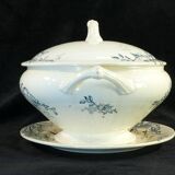 Soupiere in faience salins-les-bains floral decoration around 1900