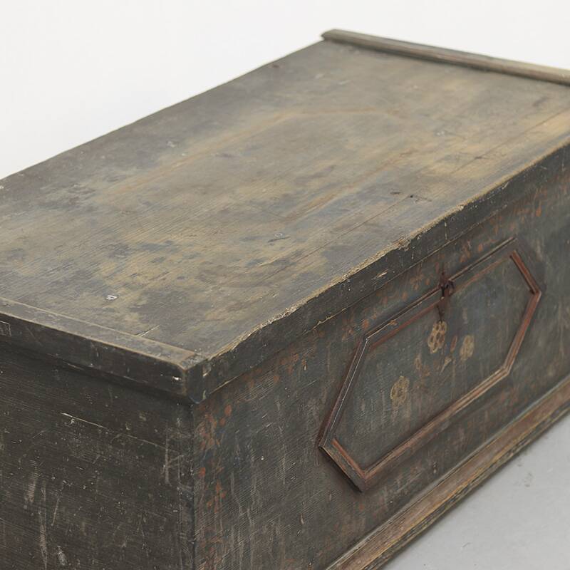 Antique Folk Art Painted bridal chest