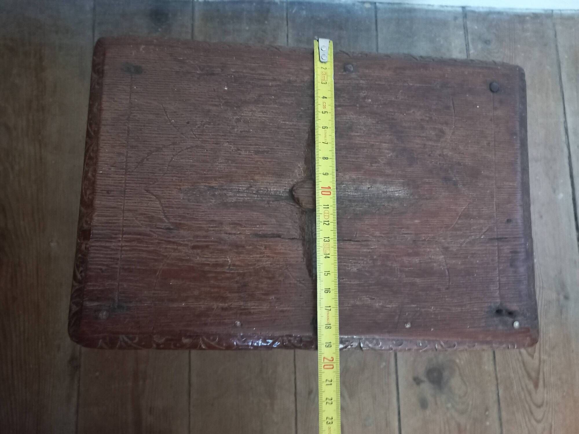 Antique solid wood stool, vintage decor