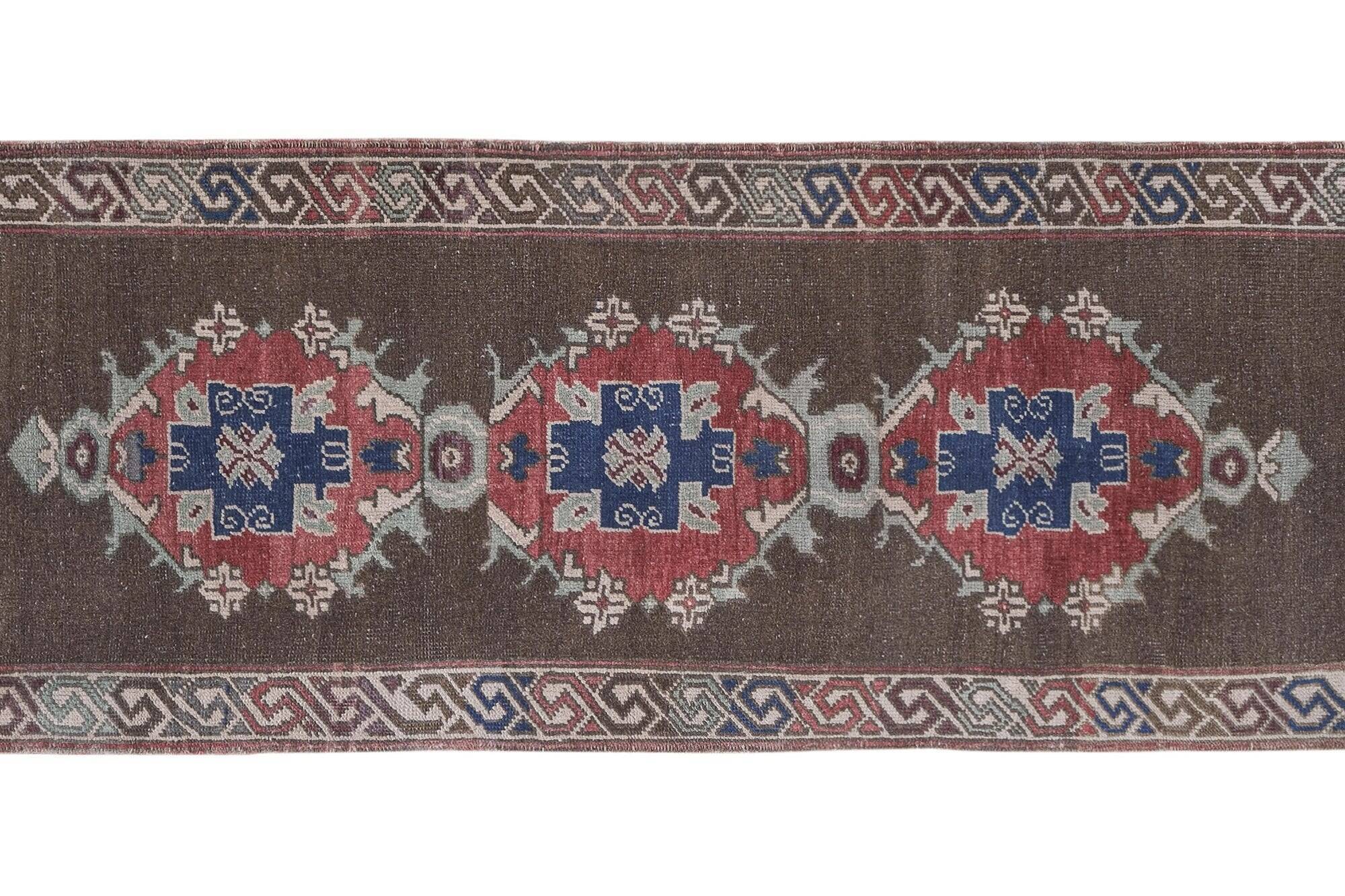 Vintage Turkish hallway rug 84x220 cm