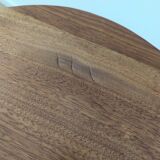 Restored vintage varnished wood bean-shaped tripod table