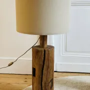 Brutalist wooden lamp