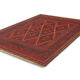 Handmade Vintage Rug Red Afghan Area Rug- 110x115cm