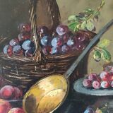 Ancienne Peinture À L Huile Nature Morte/ Cadre Doré/19 ème Siècle/L.Gervais