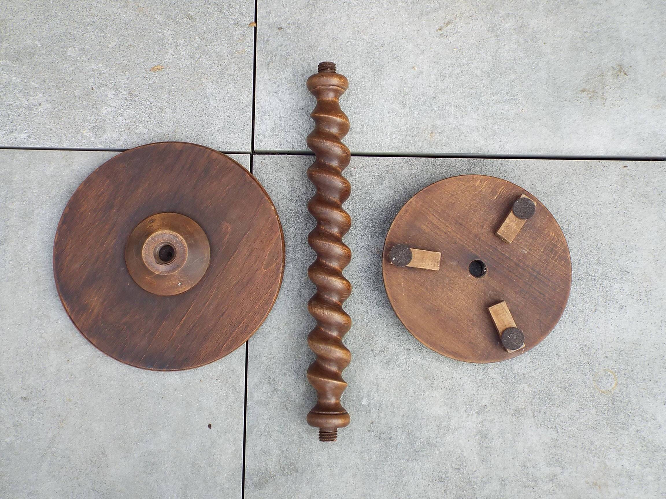 Turned wooden end table