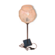 Large lamp on metal rod aged Globe collar ball